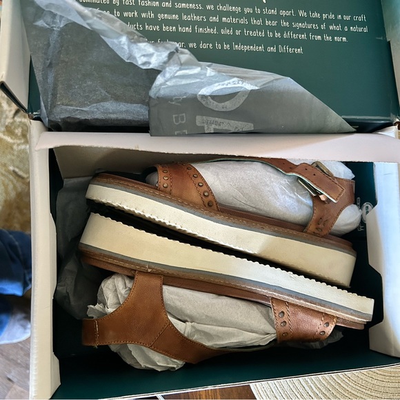 BED|STU Brown Leather Sandals with Perforated Straps - Picture 4 of 4